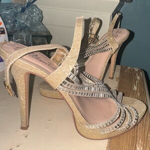 De Blossom Collection Glittering Gold Heels